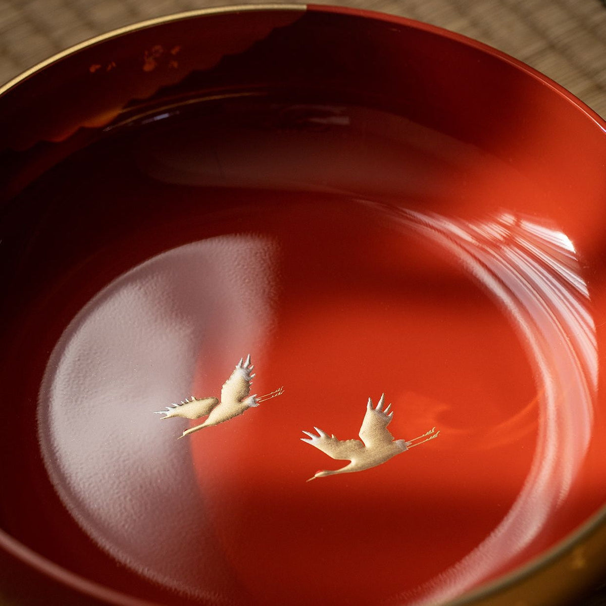 Japanese Lacquer Bowl | Crane Yamanaka Shikki Handcrafted Resin Bowl