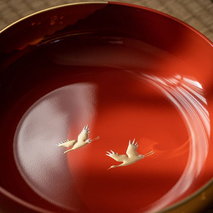 Japanese Lacquer Bowl | Crane Yamanaka Shikki Handcrafted Resin Bowl