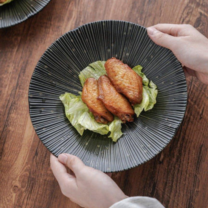 Mino Ware Ceramic Plates – Textured Wrinkled Pottery