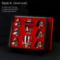 Kung Fu Tea Set Gold Leaf Glass Cups Gongfu Tea Ceremony Set