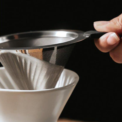 Pour Over Coffee Set Ceramic Single Cup Dripper with Cup & Pot – Black & White Home Brew Kit