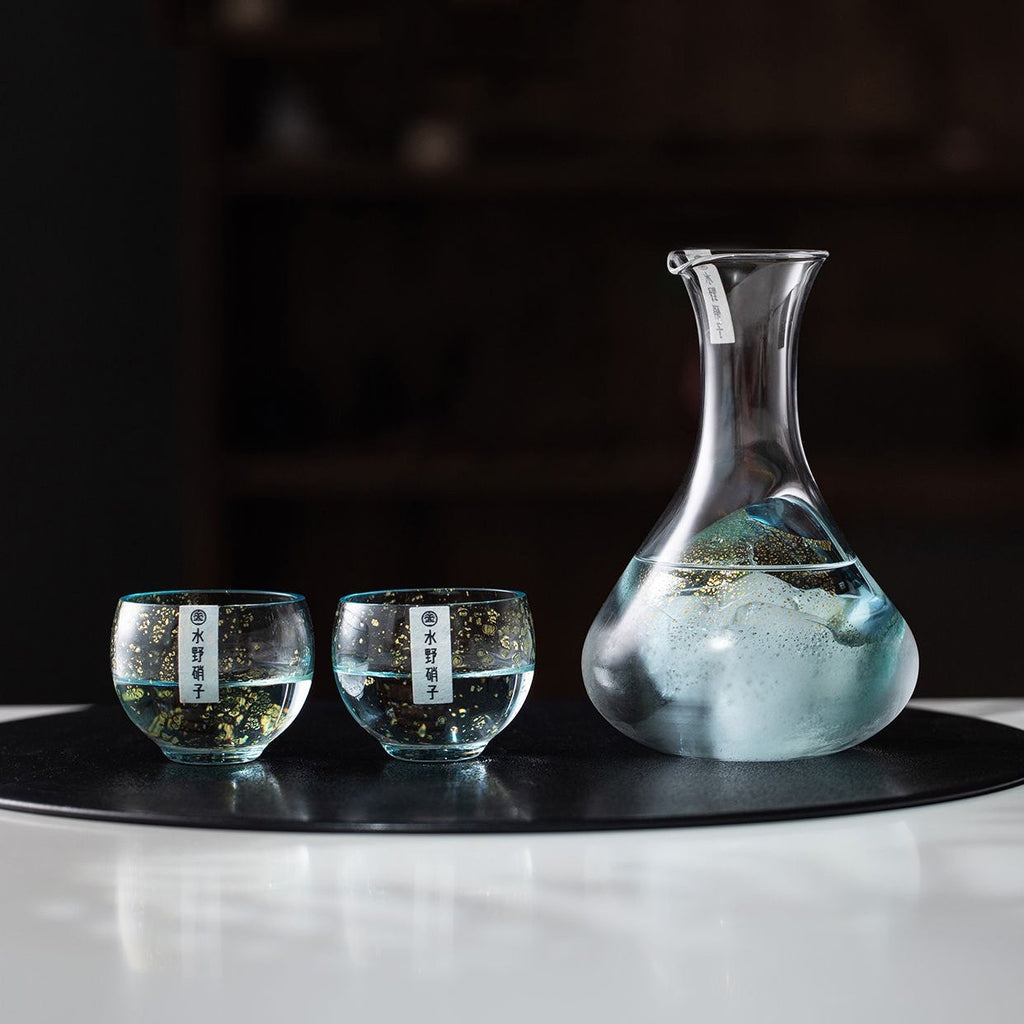 Sake Set Gold Foil Starlight | Handcrafted Japanese Glass