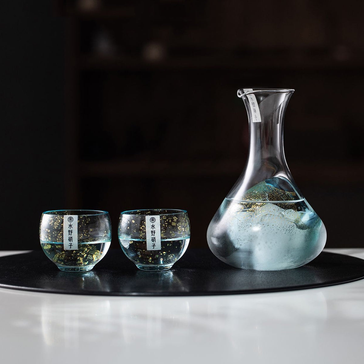 Sake Set Gold Foil Starlight | Handcrafted Japanese Glass