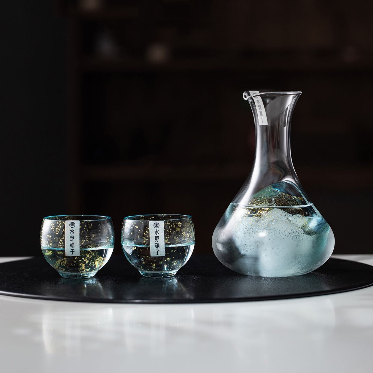 Sake Set Gold Foil Starlight | Handcrafted Japanese Glass