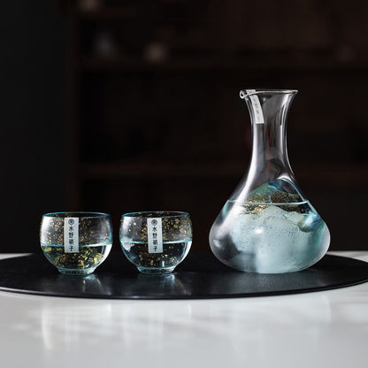 Sake Set Gold Foil Starlight | Handcrafted Japanese Glass
