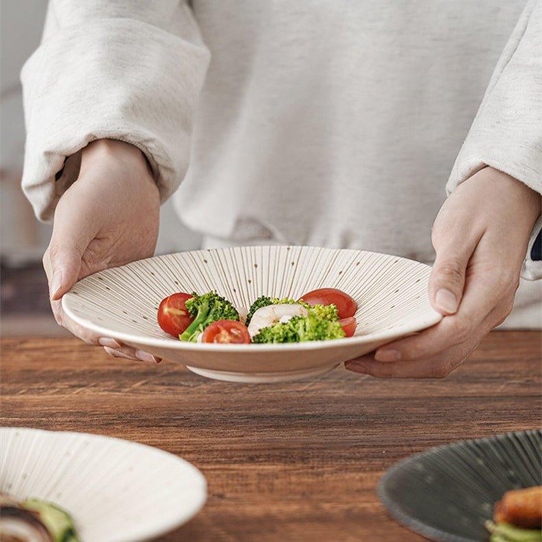 Mino Ware Ceramic Plates – Textured Wrinkled Pottery