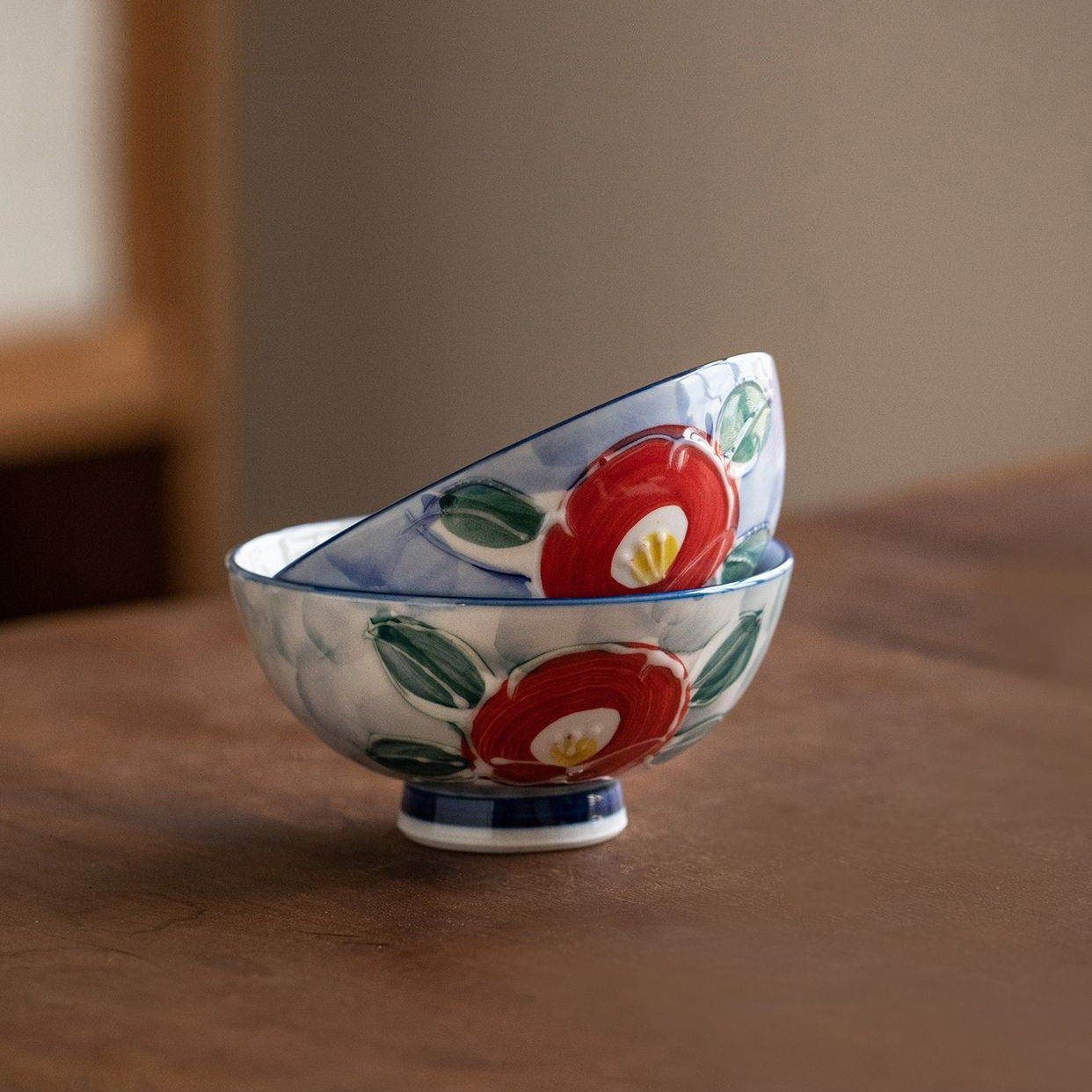 Ceramic Bowl Set of 5 – Mino Ware Hand-Painted Floral