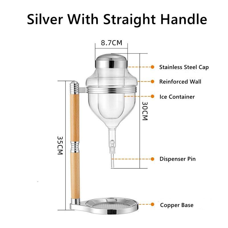 Glass Wine Dispenser Stand Gift Set Silver Gold Rose Straight Hourglass