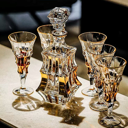 Crystal Wine Decanter Set – Bohemia Royal Gold Bohemian Glass