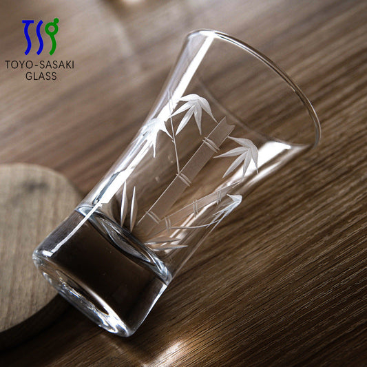 Masu Sake Cup | Japanese Artisan Glass Sake Cup with Wooden Masu