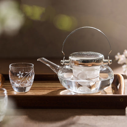 Sake Set with Chirori Carafe & 2 Cups | Toyo-Sasaki Glass