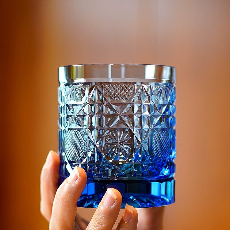 Whiskey Glass Octagonal Chrysanthemum | Edo Kiriko Cut Crystal Barware