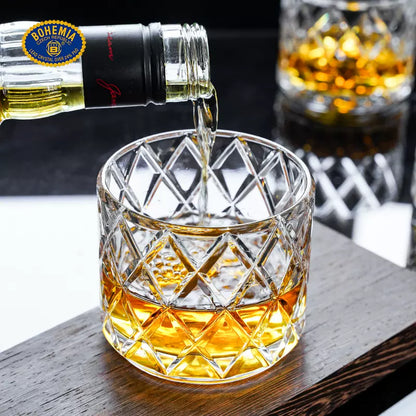 Whisky Decanter Set Bohemia Crystal Stackable Cut Crystal Whisky Decanter Glasses Czech Crystal Bar Gift Set
