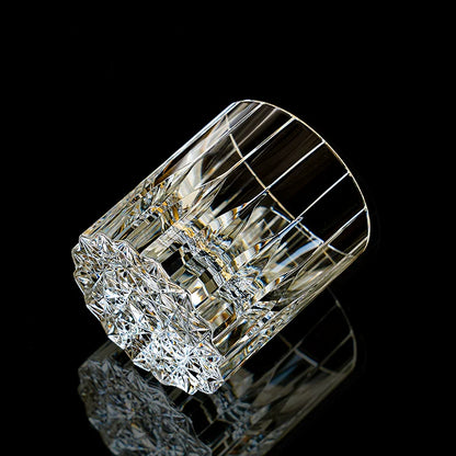 Whiskey Glass Edo Kiriko Multi-Color Cut Crystal Tumbler Set