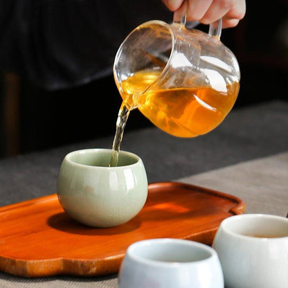 Ceramic Tea Cup Set of 5 – Handcrafted Rounded Teacups