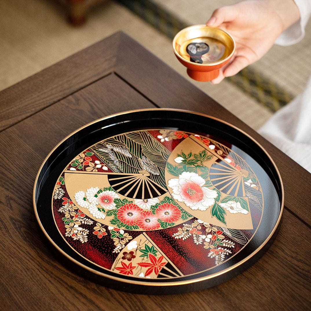 Japanese Lacquer Tray – Yamanaka Shikki Senbu Serving Tray