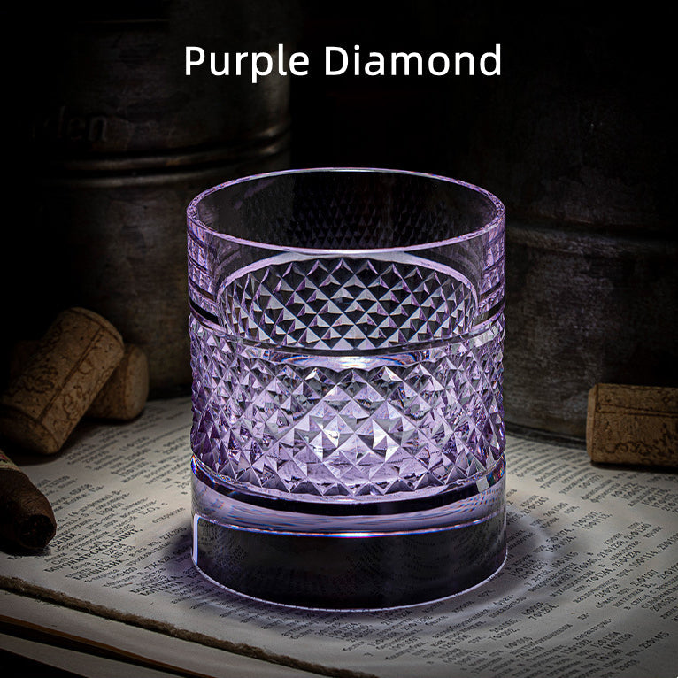 Whiskey Glass Edo Kiriko Diamond Cut – Hand-Cut Japanese Tumbler with Wooden Box | 7 Colors