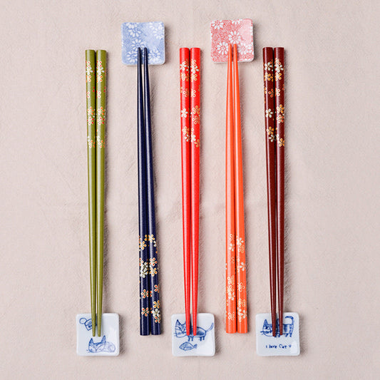 Chopsticks Set of 5 | Rainbow Sakura Handcrafted Wooden Chopsticks