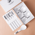 Ceramic Chopsticks & Spoon Set of 5 with Rice Paddle Shamoji