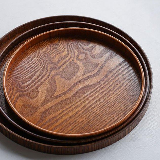 Willow Wood Tray Japanese Circular Round Serving Small Medium Large Moon