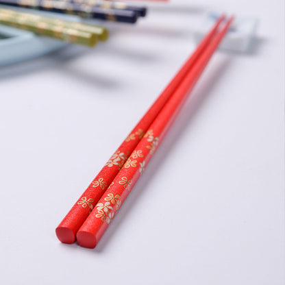 Chopsticks Set of 5 | Rainbow Sakura Handcrafted Wooden Chopsticks