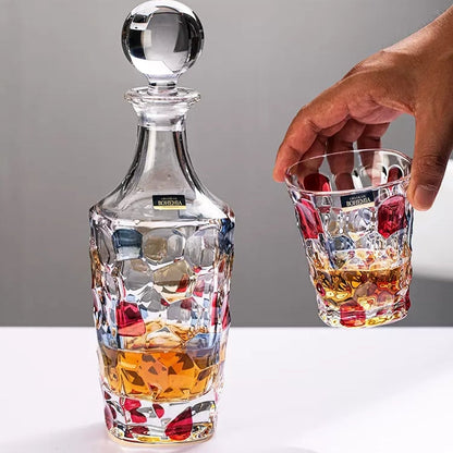 Crystal Whisky Decanter Set – Bohemia Radiant Spectrum Bohemian Glass