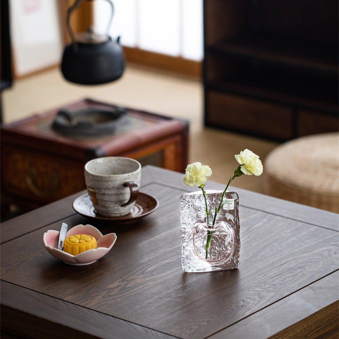 Glass Vase | Ocean Heart Handcrafted Japanese Art Glass Home Decor
