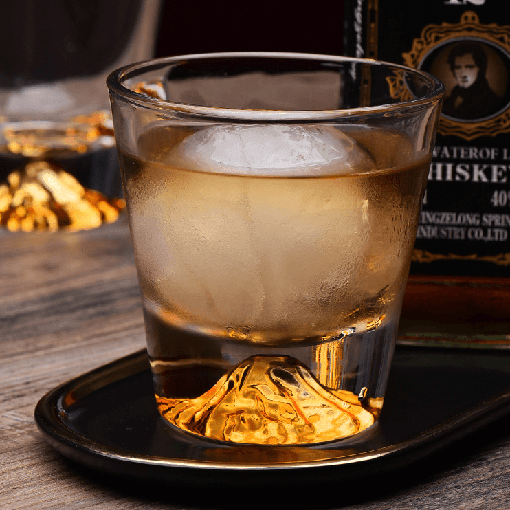 Whiskey Glass Set | Mount Fuji Edo Kiriko Handcrafted Japanese Single & Double