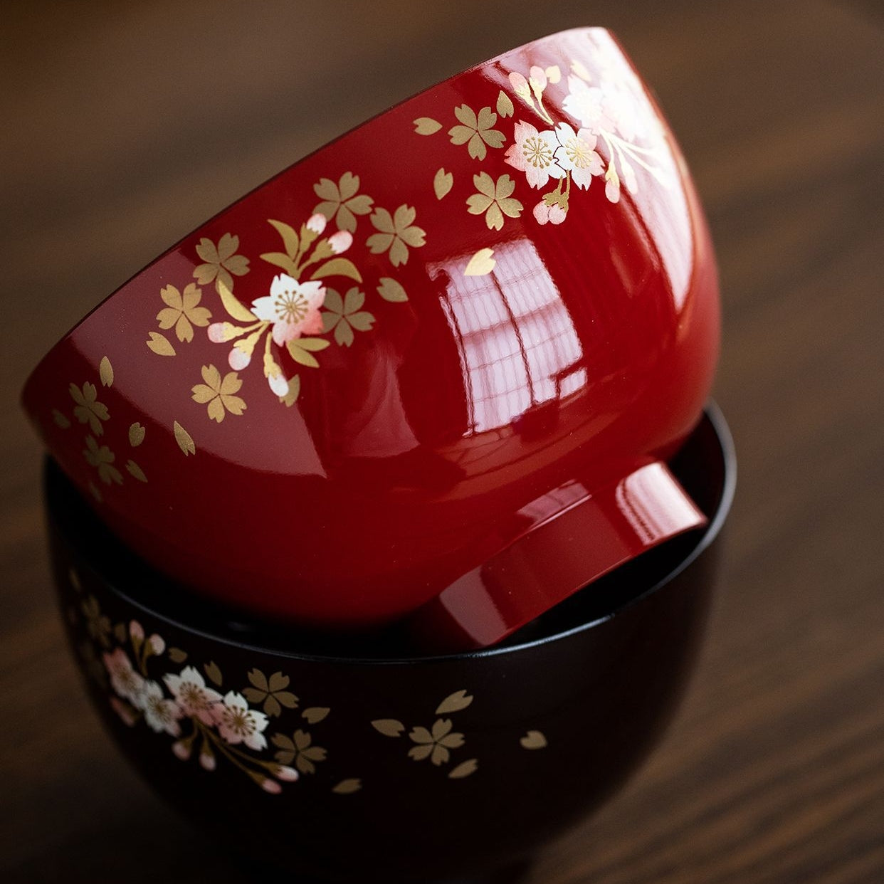 Japanese Lacquer Bowl Set Sakura | Yamanaka Shikki