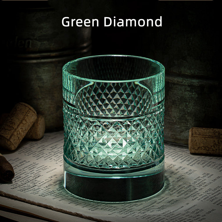 Whiskey Glass Edo Kiriko Diamond Cut – Hand-Cut Japanese Tumbler with Wooden Box | 7 Colors