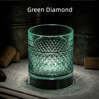 Whiskey Glass Edo Kiriko Diamond Cut – Hand-Cut Japanese Tumbler with Wooden Box | 7 Colors