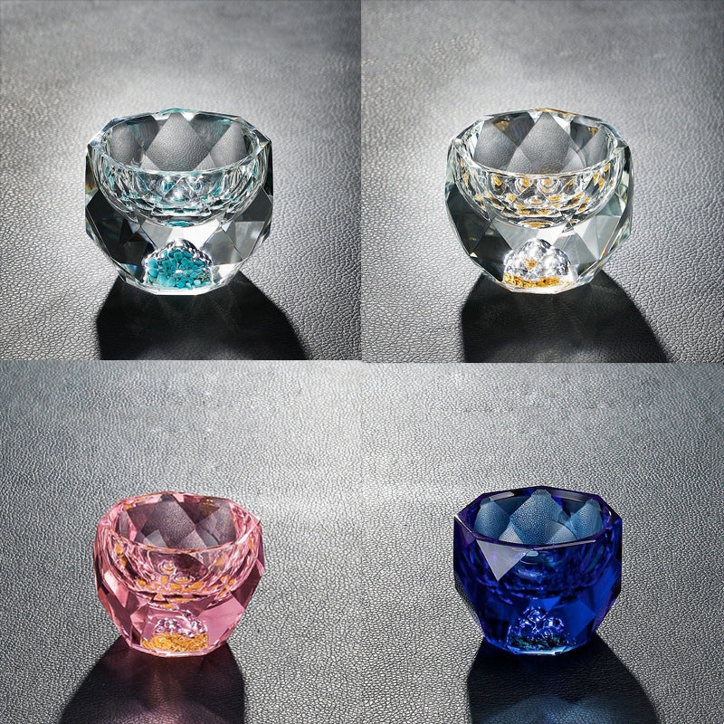 Shot Glasses Gold Leaf Crystal Glass Set Colorful Barware