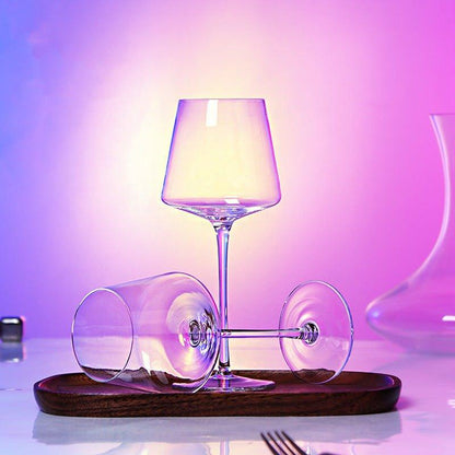 Burgundy Wine Glass – Minimalist Crystal Large Bowl Stem