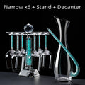 6x Narrow Glasses with 1x Stand and 1x Decanter