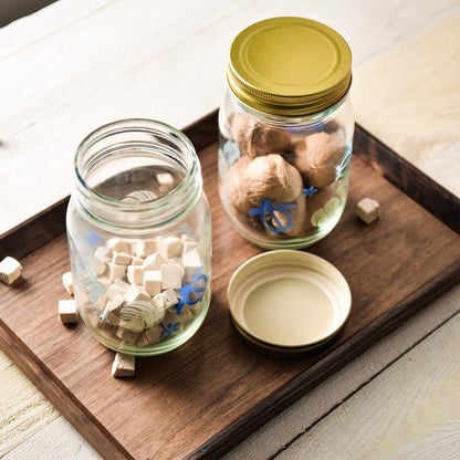 Glass Storage Jar Japanese Hand-Painted Kitchen Spice Jar