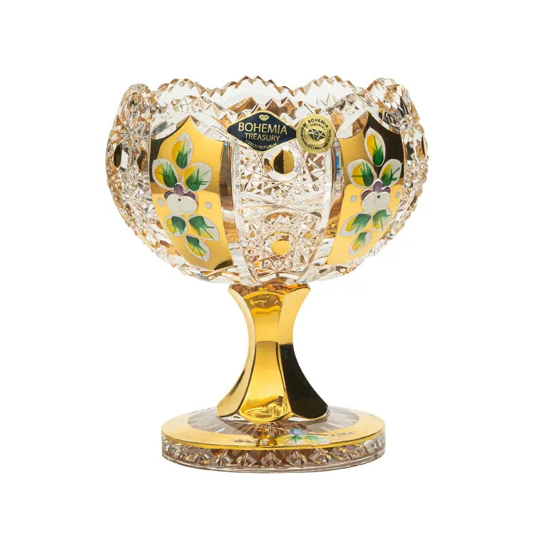 Crystal Candy Bowl | Bohemian Enamel & Gold Handcrafted Czech Glass