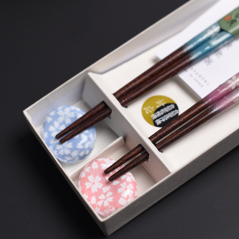 Chopsticks Wedding Gift Set | Japanese Sakura Handcrafted Wood Couples Chopsticks