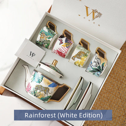 Ceramic Tea Set Gift – Rainforest Theme Teapot & Cup Set