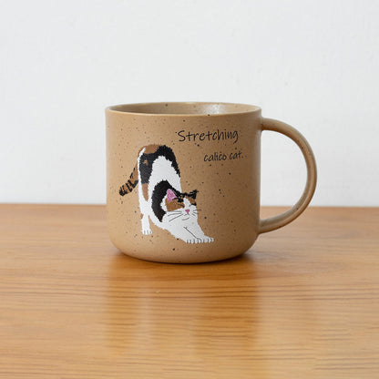 Ceramic Mug | Japanese Mino Ware Neko Cat Handcrafted Coffee Tea Cup