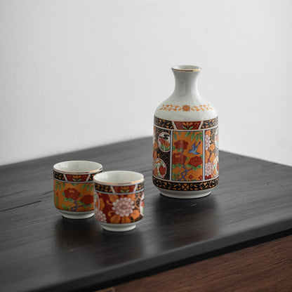 Ceramic Sake Set | Mino Ware Tokkuri & 2 Ochoko Handcrafted
