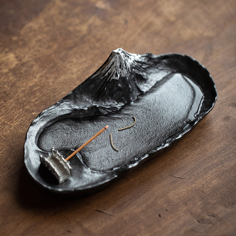 Incense Holder Mount Fuji Tin | Sakasa Fuji Handcrafted