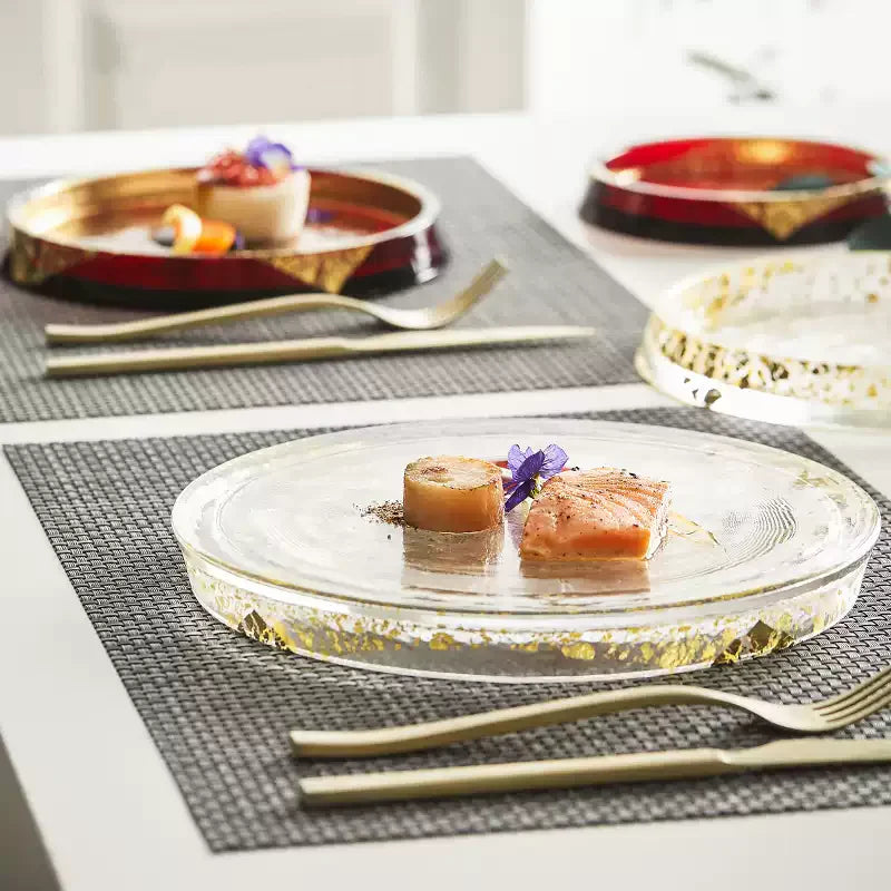 Gold Leaf Glass Plate – Handblown Shirokin & Akakin Dining Plate