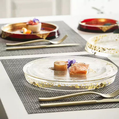 Gold Leaf Glass Plate – Handblown Shirokin & Akakin Dining Plate