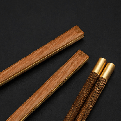 Chopsticks Fork Spoon Set | Stainless Steel & Wood Handle