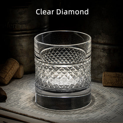 Whiskey Glass Edo Kiriko Diamond Cut – Hand-Cut Japanese Tumbler with Wooden Box | 7 Colors