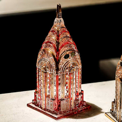 Bohemian Crystal Castle Keepsake Box | Gold Trim | Czech Handcrafted