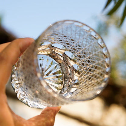 Chrysanthemum Whiskey Glass Royal | Edo Kiriko Hand-Carved Crystal
