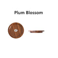 Japanese Walnut Wood Tea Cup Lid – Plum Butterfly Orchid Bird