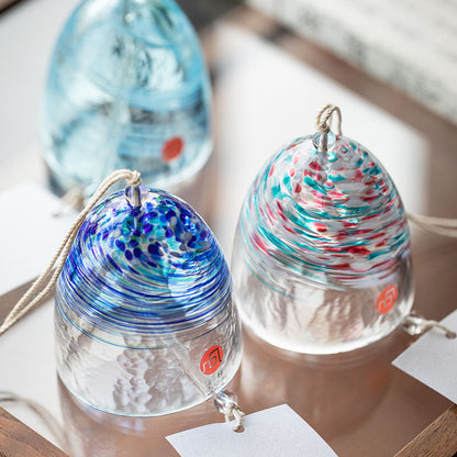 Glass Wind Chime Handcrafted Japanese Aderia Hand-Blown Hand-Painted Furin Home Decor Gift Made in Japan