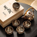 Japanese Tea Set Shino Ware | Teapot & 5 Teacups Haruaki